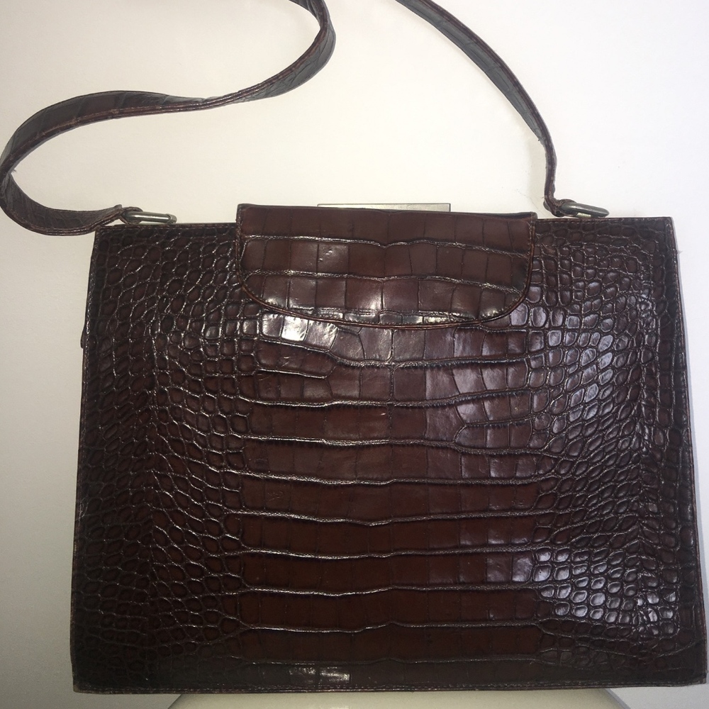 Croc embossed Leather bag